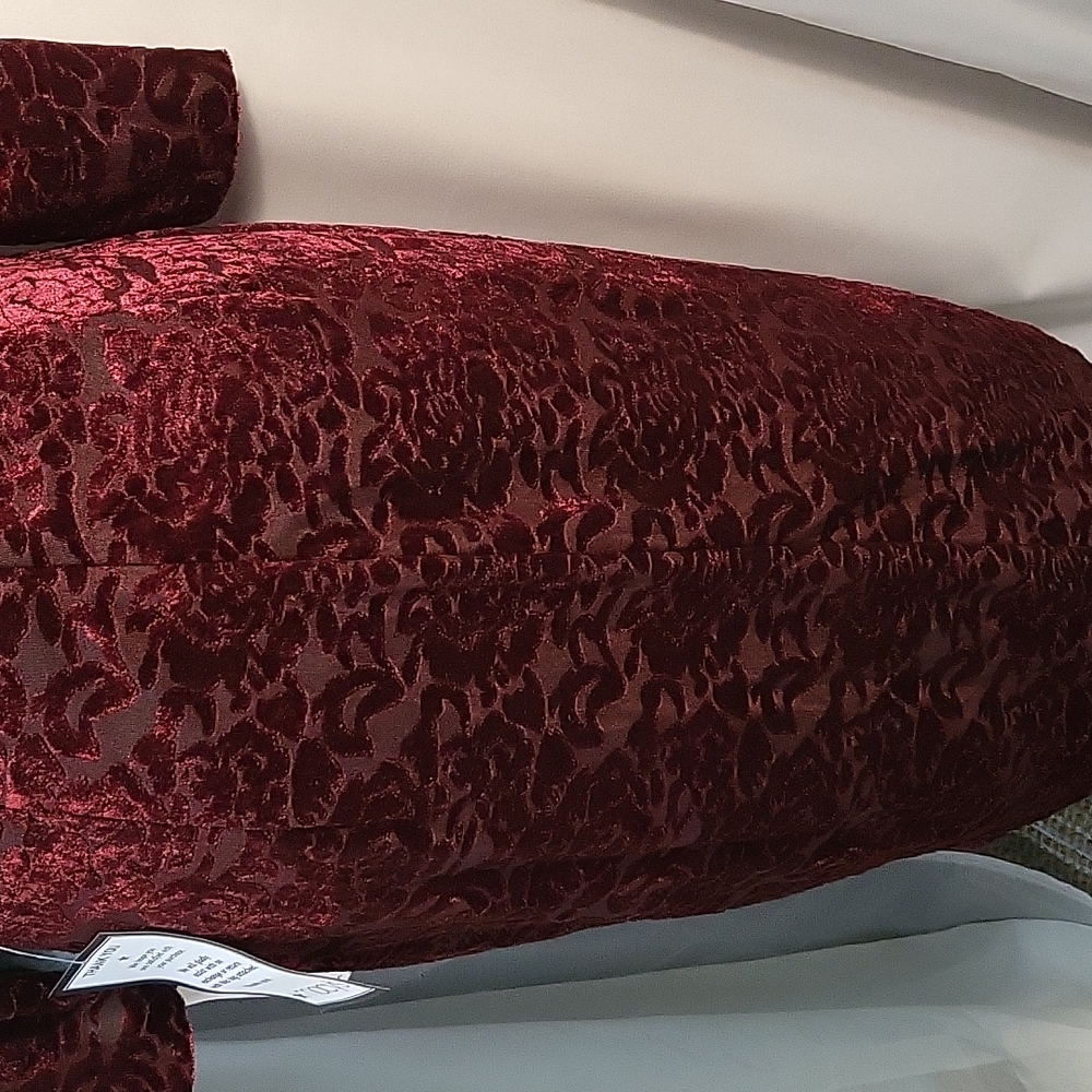 SLNY Deep Red Velvet Dress - Picture 6 of 7